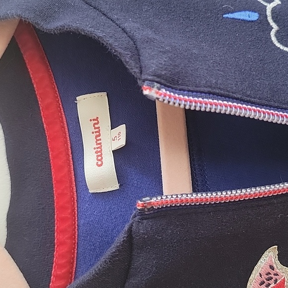 Catimini Paris - Navy Blue Kids Sweater with Fun Embroidery - Picture 2 of 4